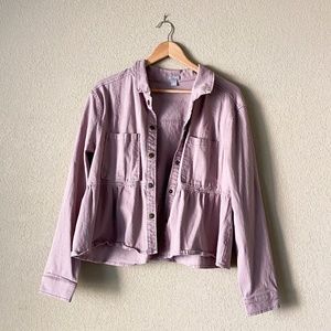 Falls Creek Lavender Purple Peplum Jacket Size XL